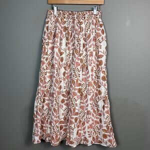 Tuckernuck Marea maxi skirt small NWT Floral India block print cotton pink boho